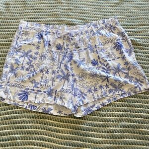 St. John's Bay White and Blue Patterned Women's Shorts